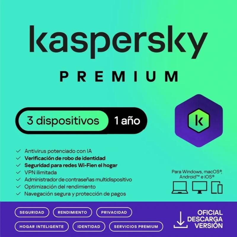 Logiciel antivirus Kaspersky Premium 3L/1A