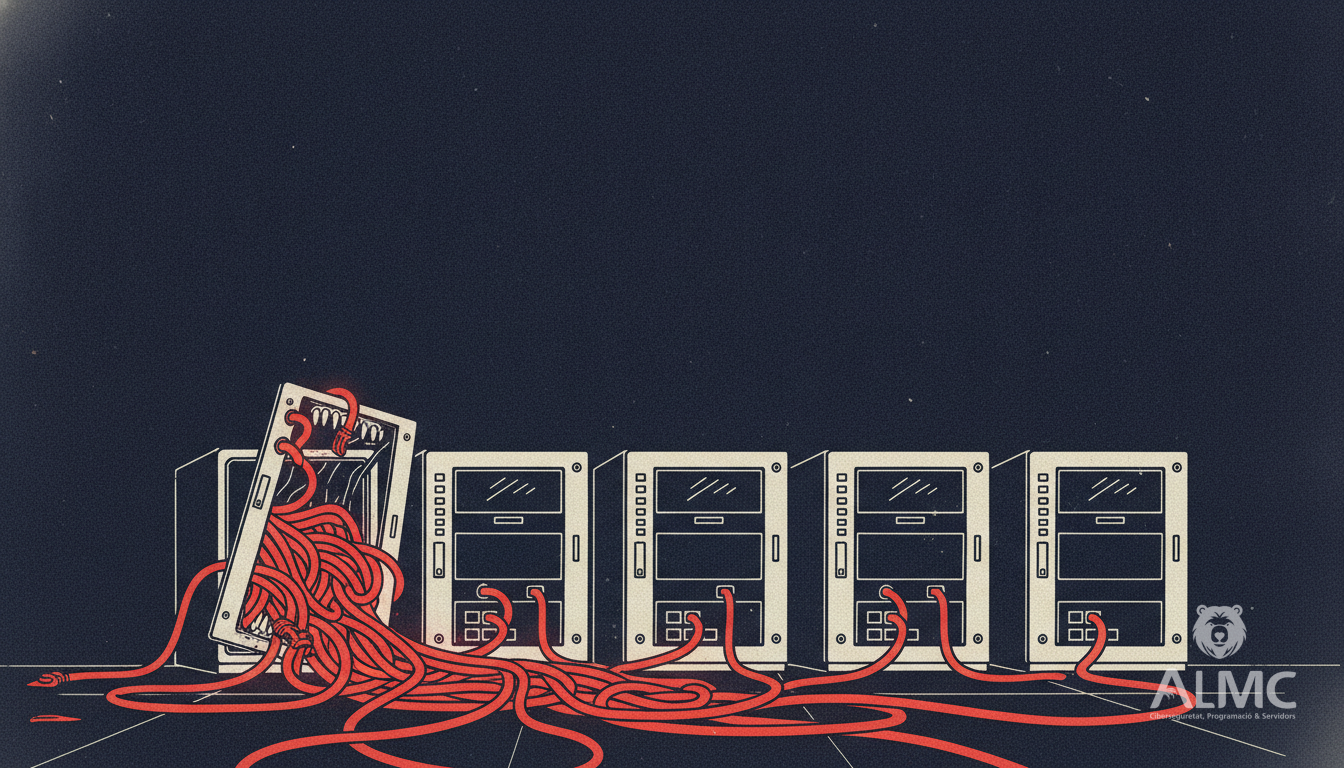 A network firewall appliance opened up with cables spilling out, illustrating a code injection vulnerability in PAN-OS
