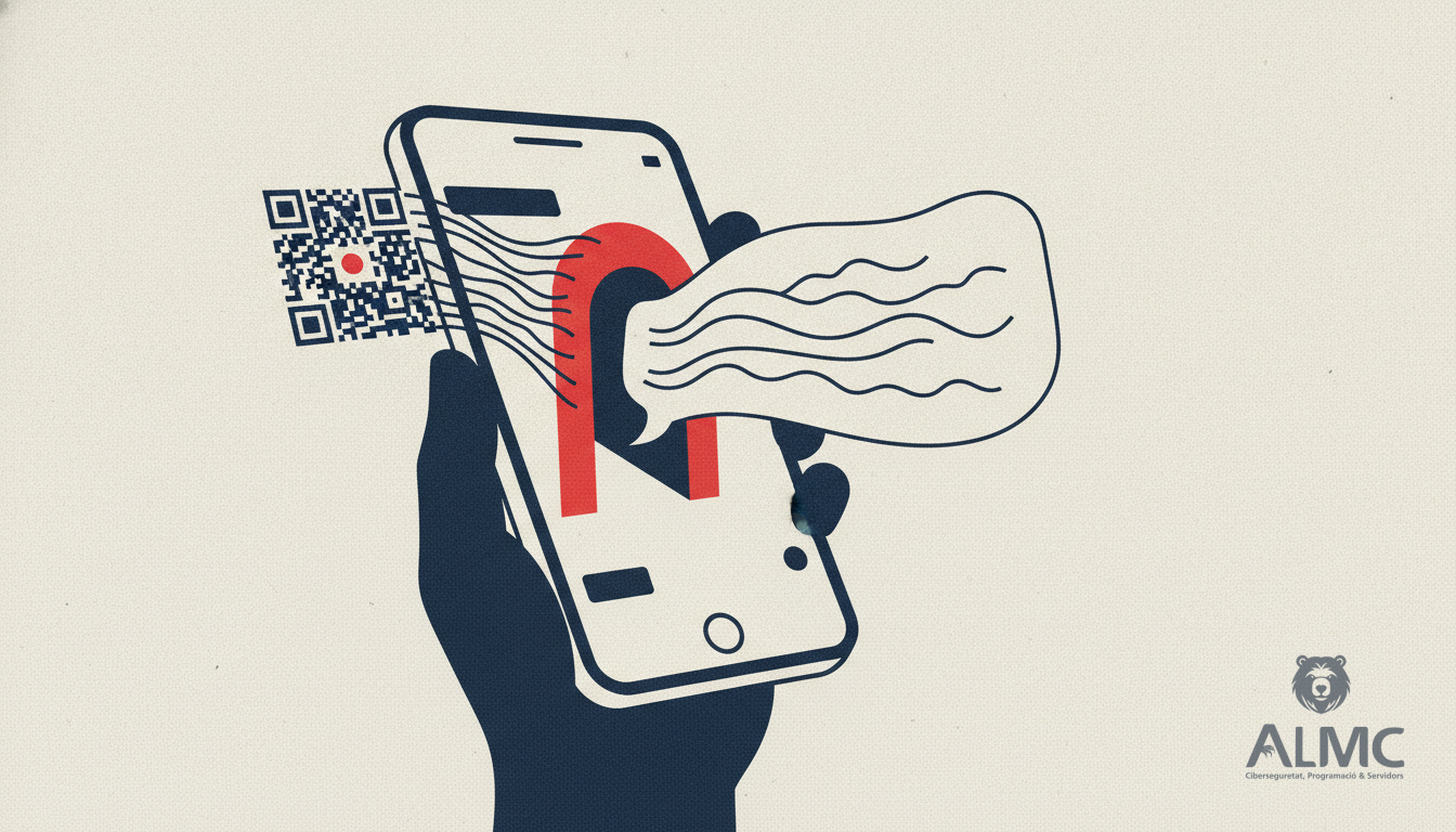Un código QR se transforma en una conversación de WhatsApp en la pantalla del móvil.